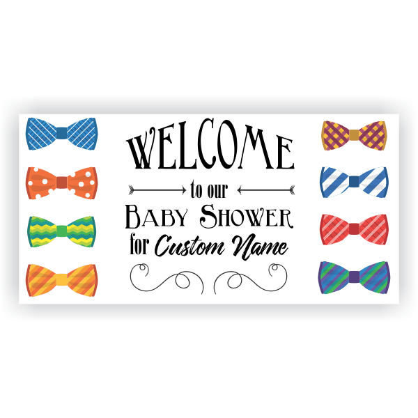 Bow Ties Baby Shower Banner Custom Signs