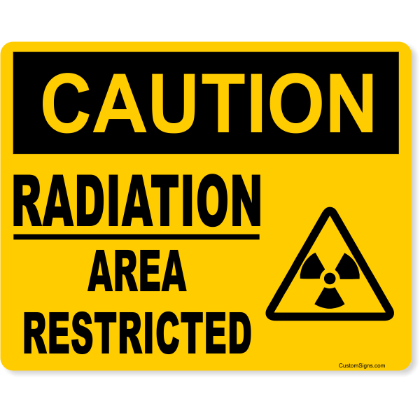 8" x 10" Caution Radiation Area Restricted Full Color Sign ...