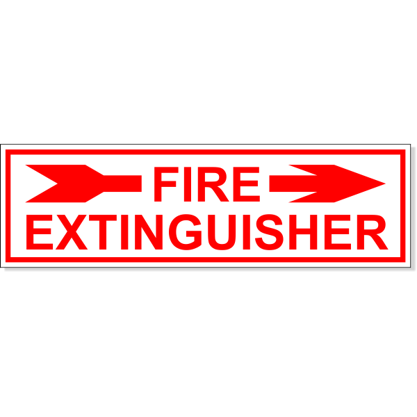 Fire Extinguisher Right Arrow - 3" x 10" Sign - Custom Signs