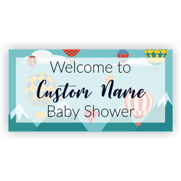 Hot Air Balloons Shower Banner Custom Signs