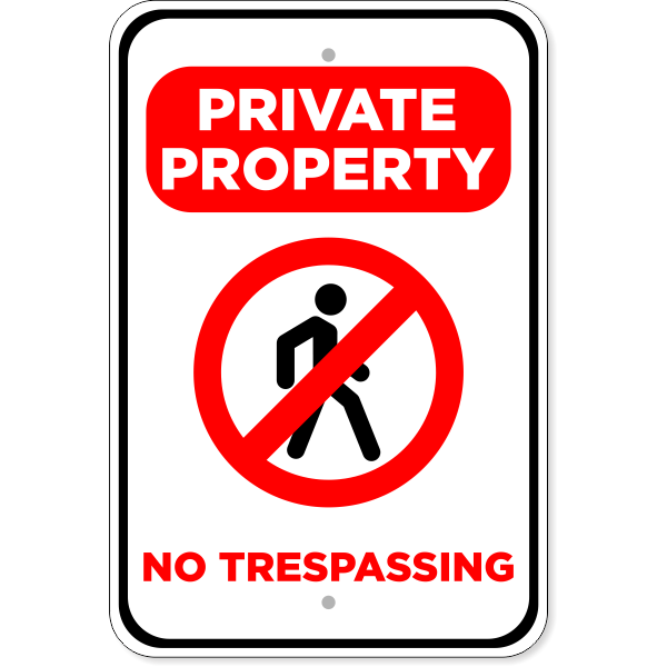 GicnKeuz Schild „No Trespassing Private Property“ – 35,6 X 25,4 Cm Aluminium, Wetterfest, Für Außenbereich