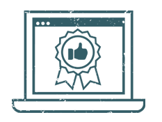 Computer with Thumbs Up Icon
