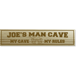custom man cave engraved wood sign