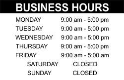Salon business tips hours sign