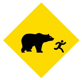 beware bear chasing custom sign