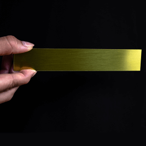 brass sign 1" x 6"