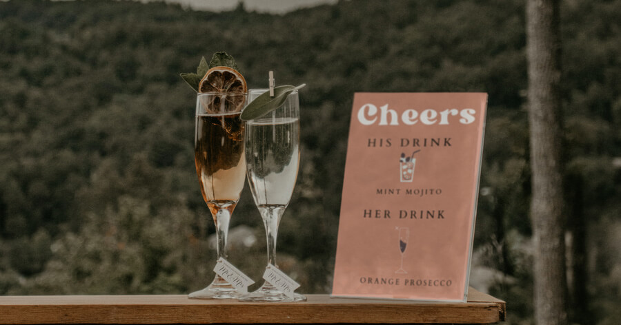custom wedding bar menu sign