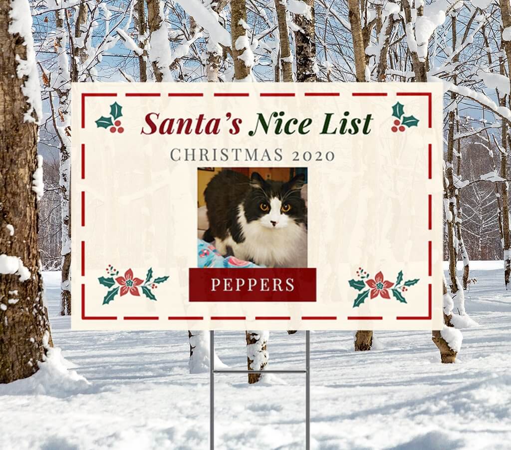custom christmas nice list sign