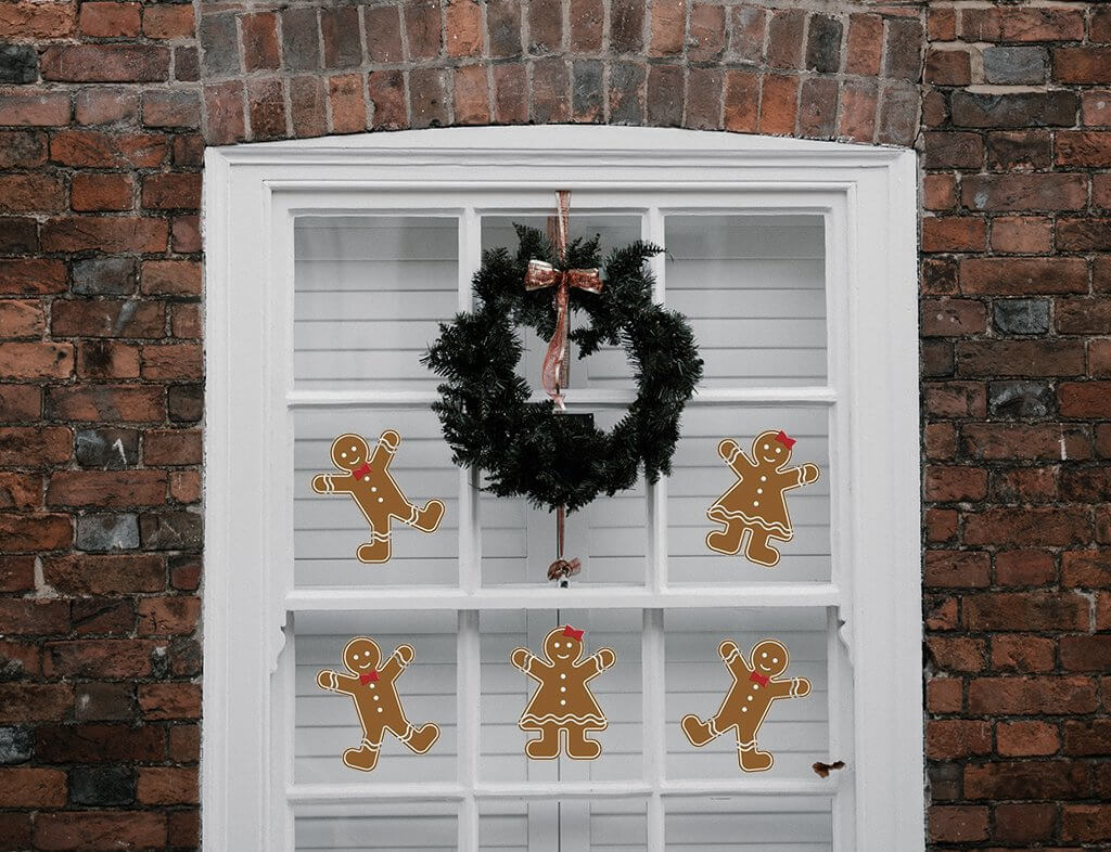 gingerbread cookie wall decals on window