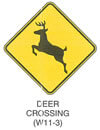 Deer Crossing Sign