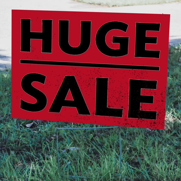 Red Huge Sale Yard Sign
