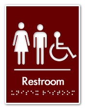 business tips restroom sign