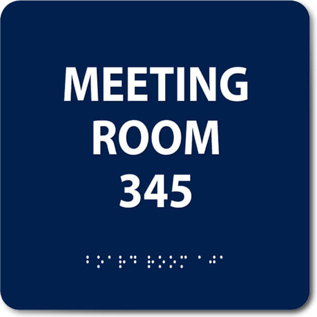 Meeting Room ADA Sign with Braille and Tactile Letters