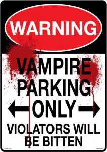 no parking vampire sign