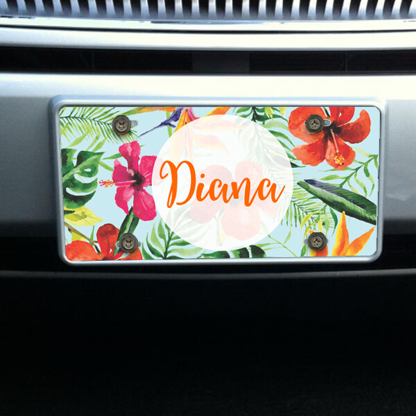Personalized Tropical Front License Plate