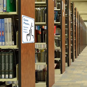 Library with Quiet Please Sign