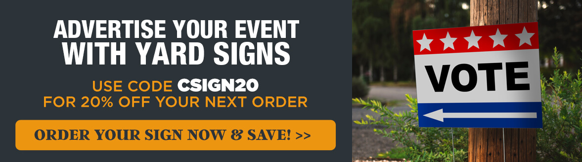 Get 20% Off Your Order with Code CSIGN20, Vote Arrow Sign