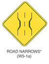 Road Narrows Sign