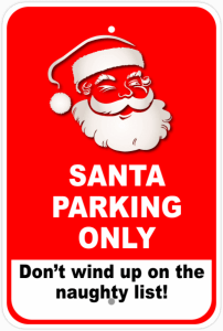 Santa Parking Aluminum Sign