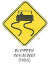 Road Narrows Sign