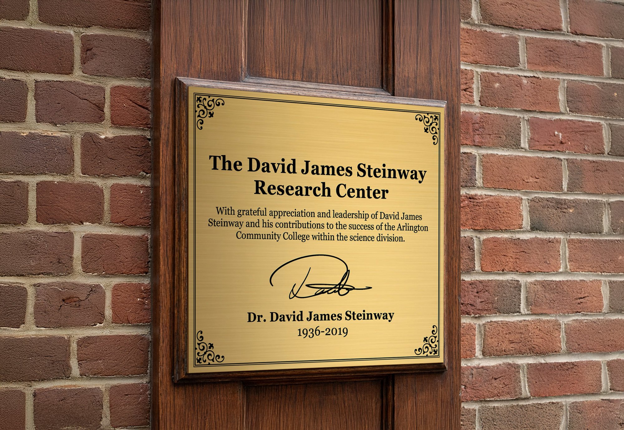 Memorial Engraved Brass Sign